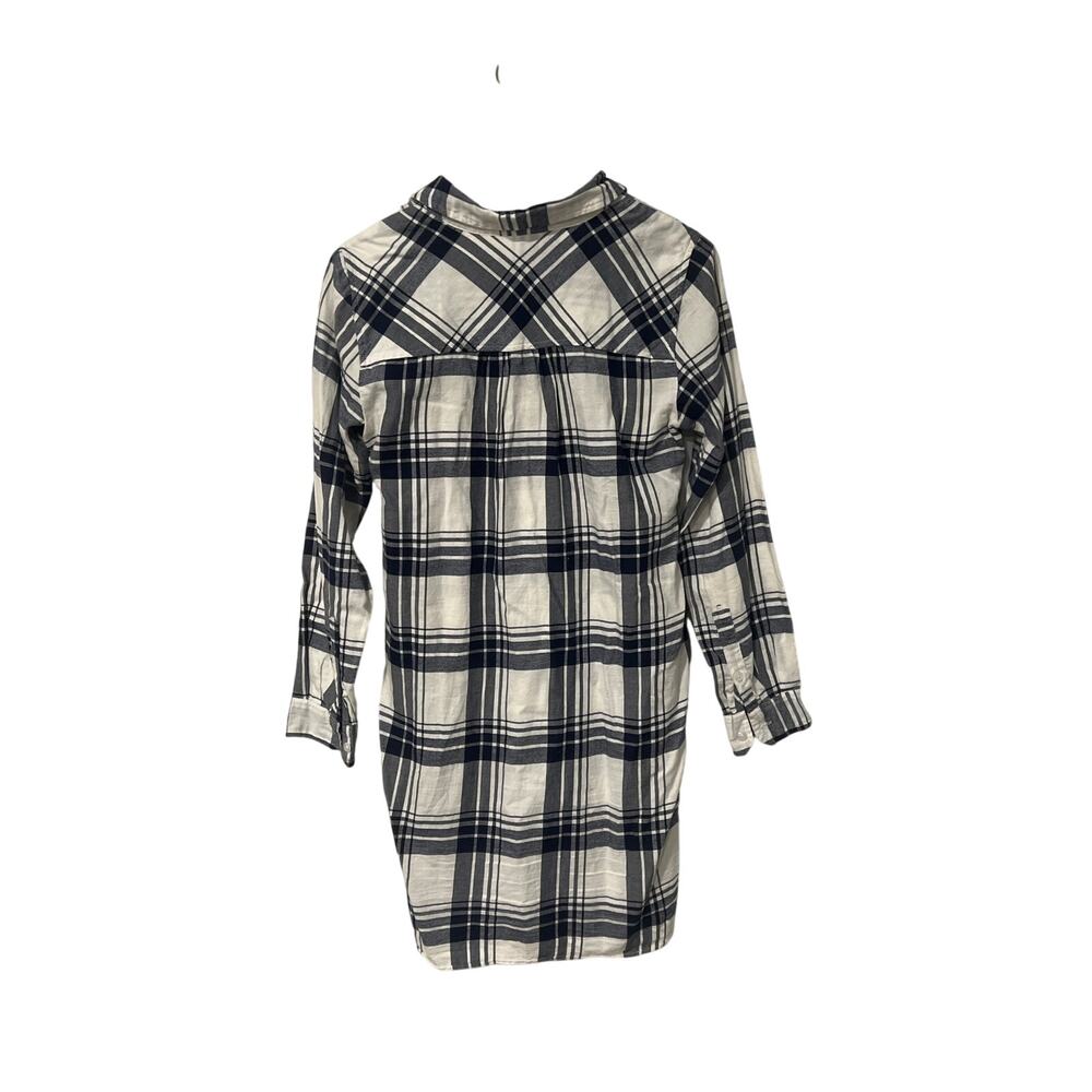 J.Crew Navy Blue and White Plaid Wrap Shirt Dress, Size XS, KB334 - Picture 6 of 6